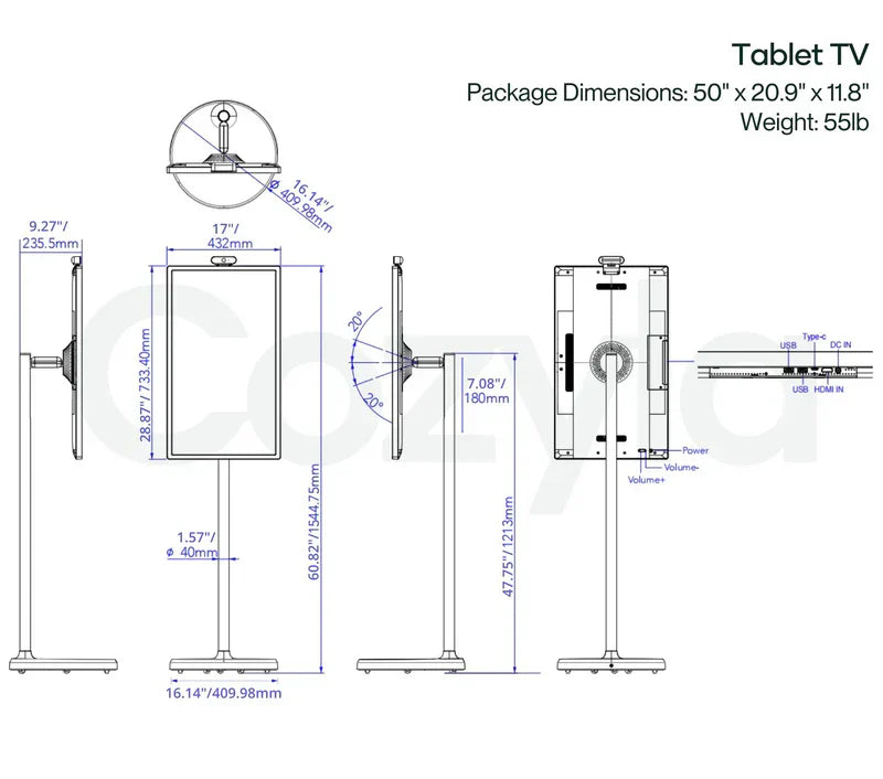 Portable mobile HDTV